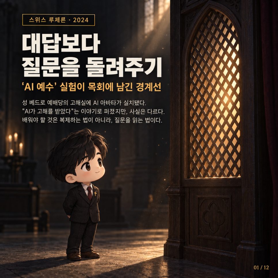 대답보다 질문을 돌려주기 — 루체른 'AI 예수' 실험이 목회에 남긴 경계선 본문 이미지