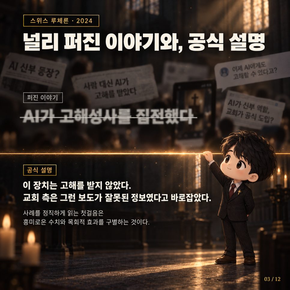 대답보다 질문을 돌려주기 — 루체른 'AI 예수' 실험이 목회에 남긴 경계선 본문 이미지