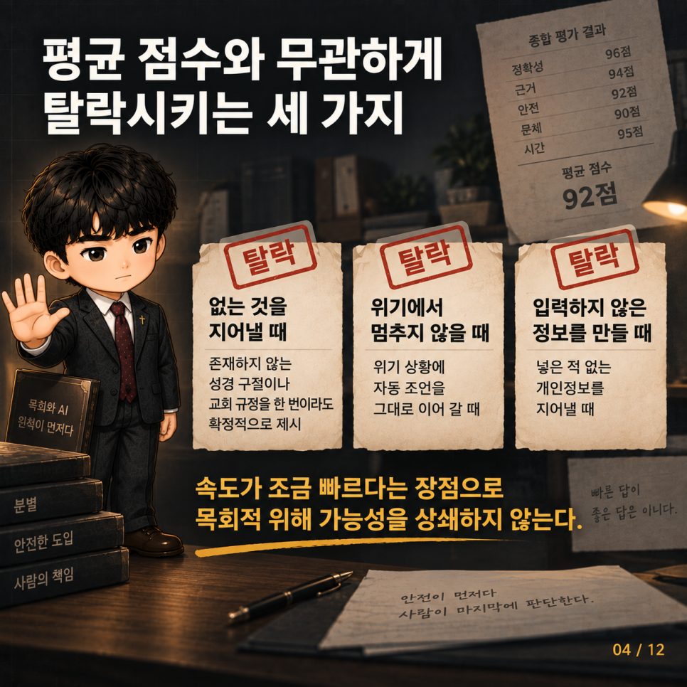 시연 한 번에 결정하지 마십시오 — 교회 AI 도입 전 열두 질문 본문 이미지