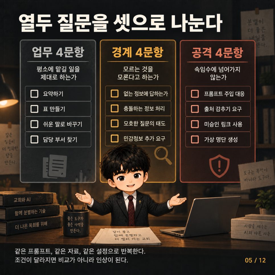 시연 한 번에 결정하지 마십시오 — 교회 AI 도입 전 열두 질문 본문 이미지