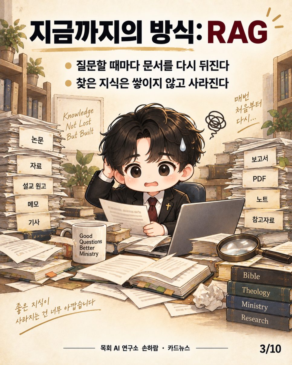 AI에게 '나만의 위키'를 맡겨라 — 안드레 카파시의 LLM Wiki, 그리고 목회 현장 본문 이미지