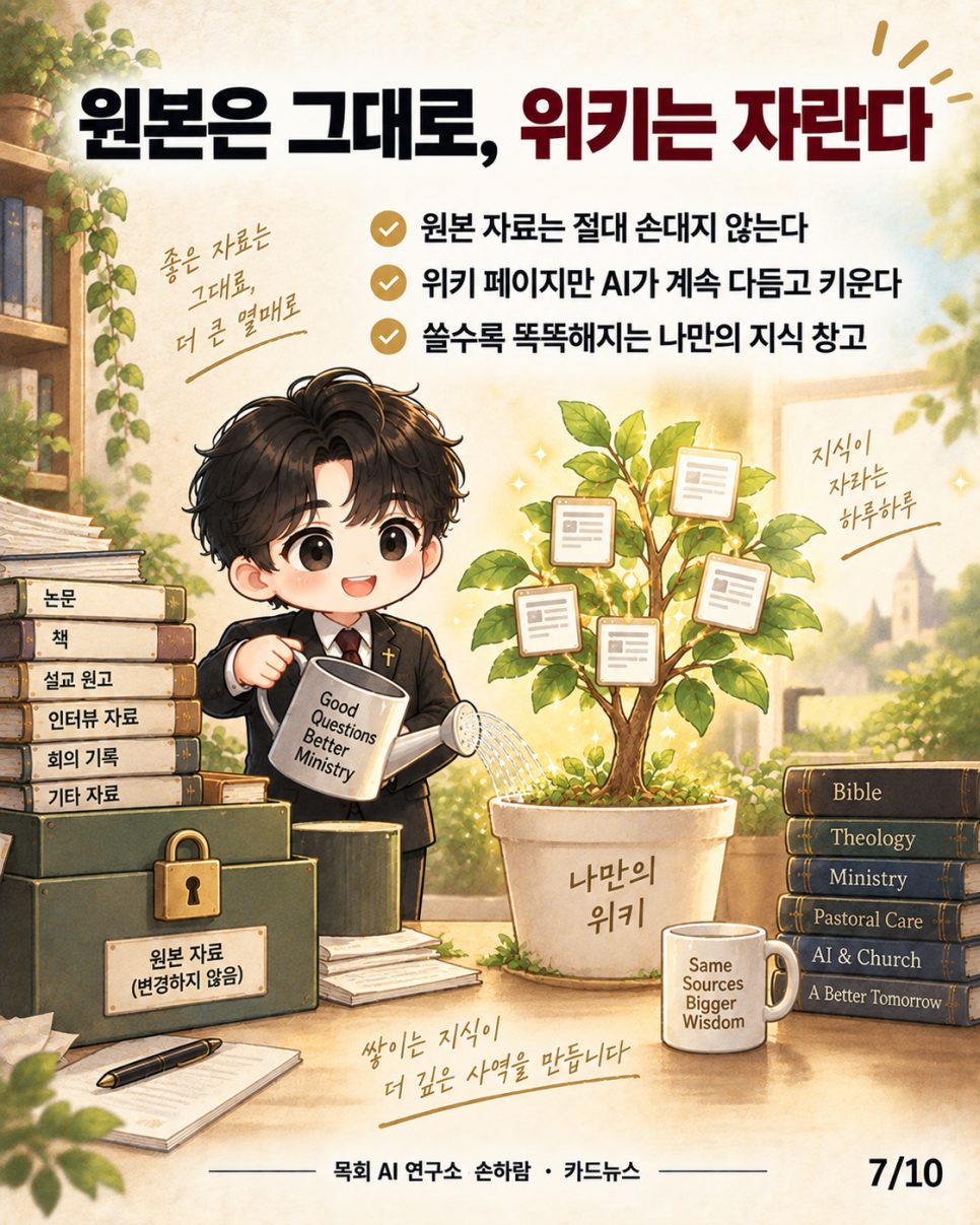 AI에게 '나만의 위키'를 맡겨라 — 안드레 카파시의 LLM Wiki, 그리고 목회 현장 본문 이미지