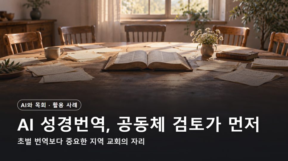 AI 성경번역 사례 | 초벌 번역보다 공동체 검토, 지역 교회의 자리 본문 이미지