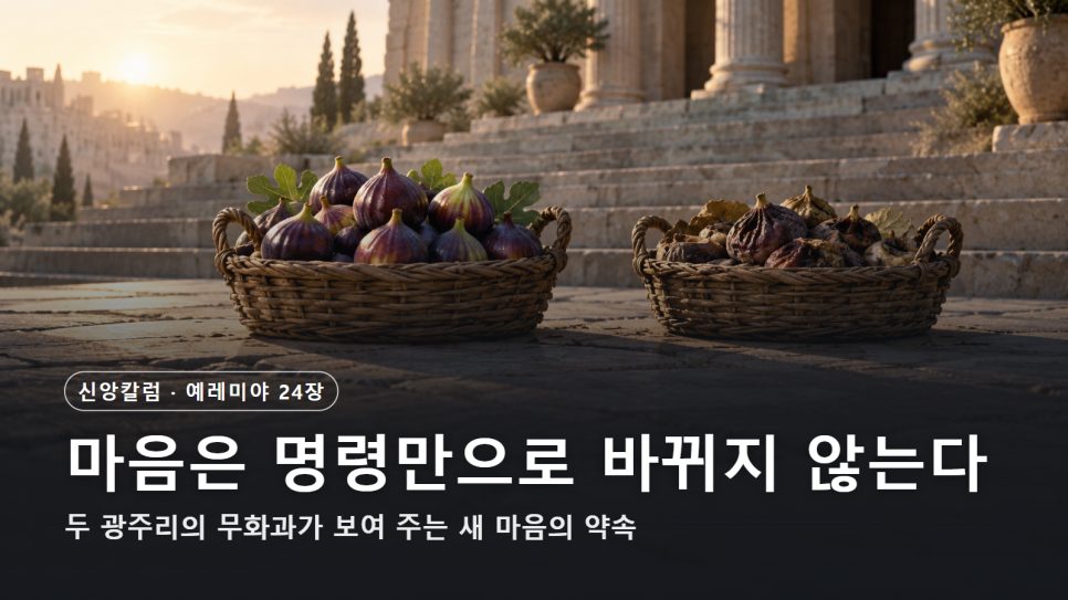 마음은 명령만으로 바뀌지 않는다 | 예레미야 24장 묵상 본문 이미지