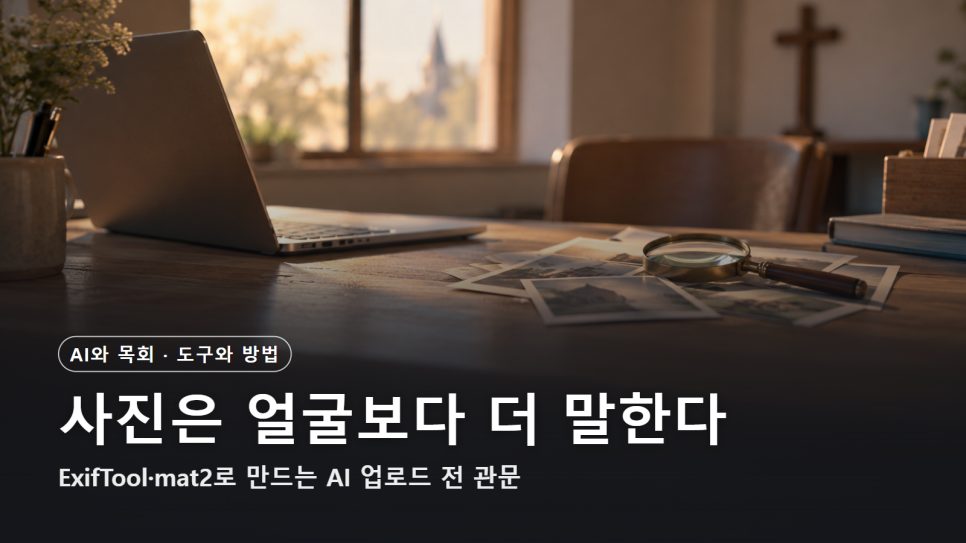 ExifTool·mat2로 사진 메타데이터 확인 | AI 업로드 전 교회 사진 관문 본문 이미지