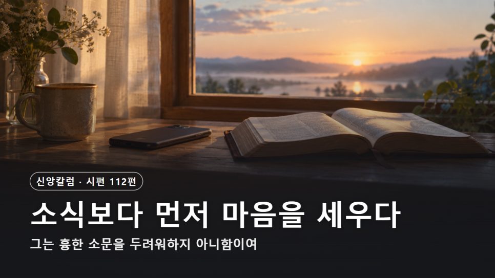 나쁜 소식보다 먼저 마음을 세우는 일 | 시편 112편 묵상 본문 이미지