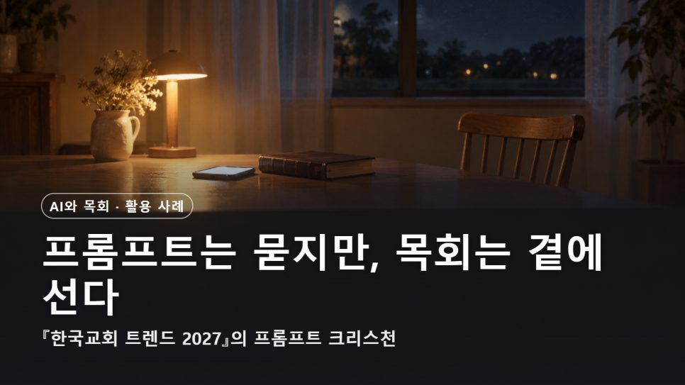 한국교회 트렌드 2027 프롬프트 크리스천 | 프롬프트는 묻지만, 목회는 곁에 선다 본문 이미지