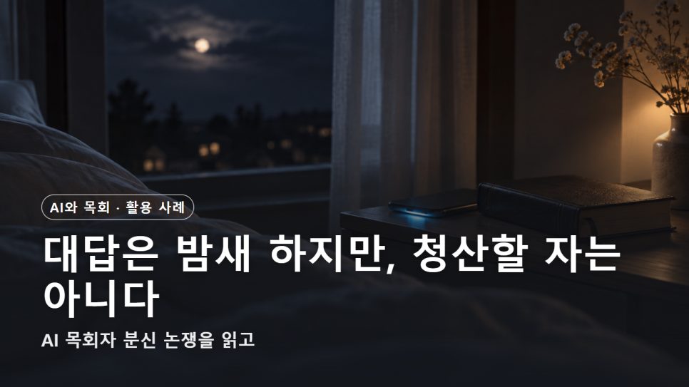 AI 목사 디지털 쌍둥이 | 대답은 밤새 하지만 청산할 자는 아니다 본문 이미지