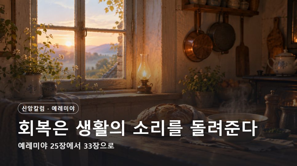 회복은 생활의 소리를 돌려준다 | 예레미야 25장에서 33장으로 본문 이미지