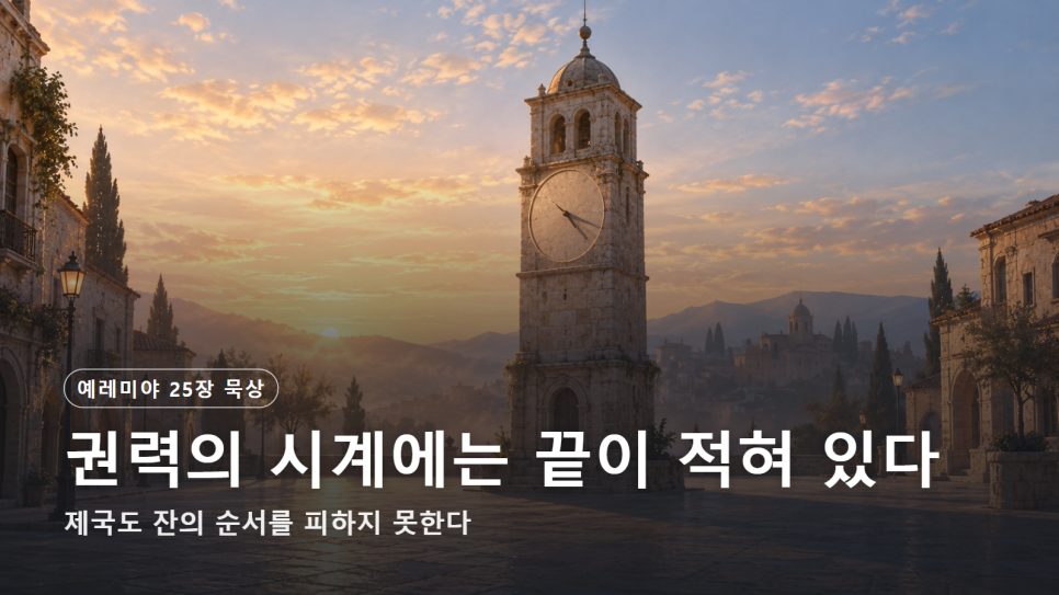 권력의 시계에는 끝이 적혀 있다 | 예레미야 25장 묵상 본문 이미지
