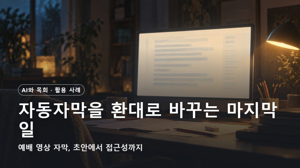 예배 영상 자동자막 검수 | 글자가 있다고 들리는 것은 아니다 본문 이미지