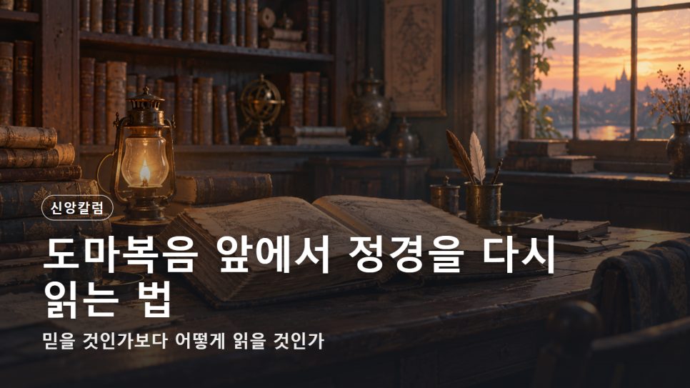 도마복음 어떻게 읽을까 | 정경을 다시 읽는 법 (눅 1:1-4) 본문 이미지